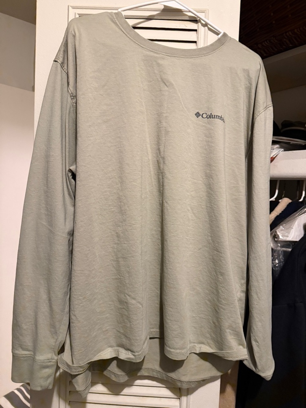 Columbia Long-Sleeve Crewneck Shirt in Sage Green
